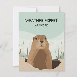 Happy Groundhog Day Cute Colorful Woodchuck  Holiday Card