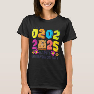 Happy Groundhog Day February 2 2025 Men Women Retr T-Shirt
