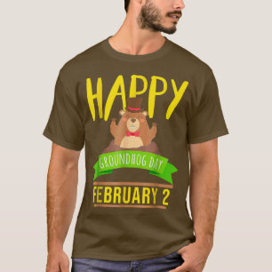 Happy Groundhog Day February 2 Animal Forecasting T-Shirt
