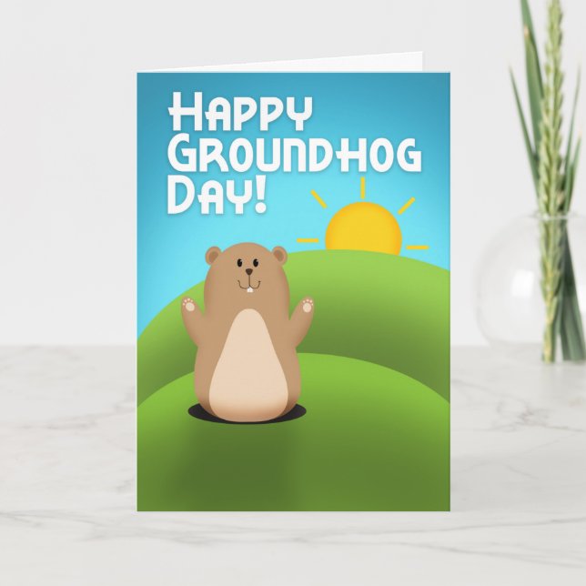 Happy Groundhog Day For Anyone Holiday Card (Front)