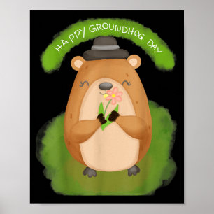 Happy Groundhog Day For Women Men And Kids Poster