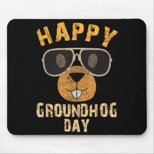 Happy Groundhog Day Funny Ground Hog Sungles Anima Mouse Pad