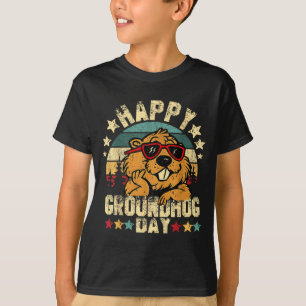 Happy Groundhog Day Funny Groundhog Sungles Cute T-Shirt