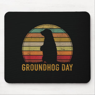 Happy Groundhog Day Funny Saying Retro Animal Love Mouse Pad