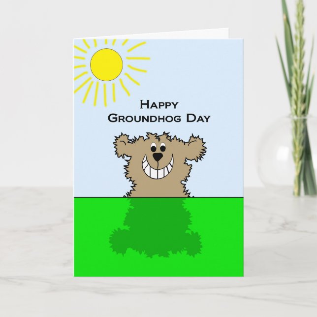 Happy Groundhog Day Greeting Card (Front)