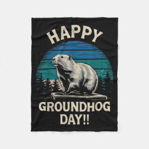 Happy Groundhog Day Ground Hog Animal Costume Men Fleece Blanket