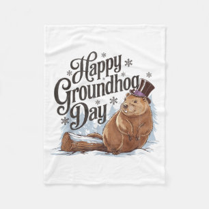 Happy Groundhog Day Ground Hog Animal Costume Men Fleece Blanket