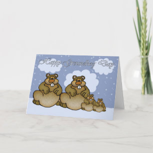 Happy Groundhog Day, Groundhog family Card