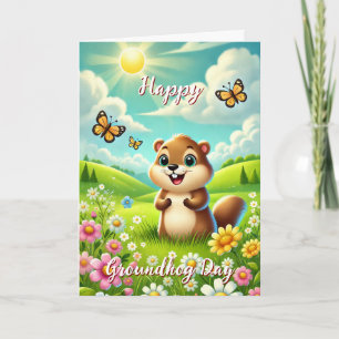 Happy Groundhog Day & History Card Welcome Spring