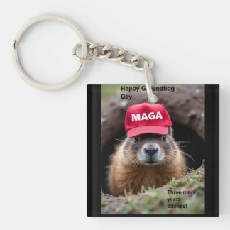Happy Groundhog Day Keychain