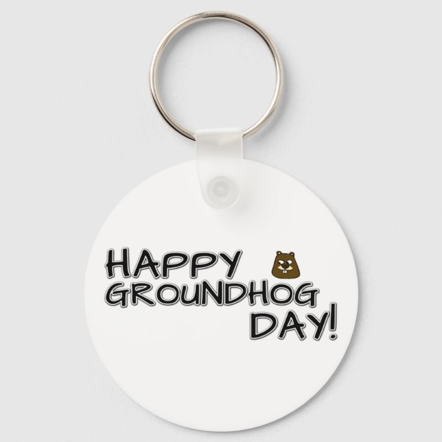 Happy Groundhog Day! Keychain (Front)