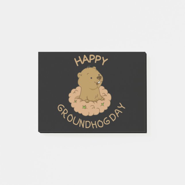 Happy Groundhog Day Post-it Notes (Front)