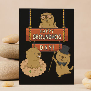 Happy Groundhog Day Postcard