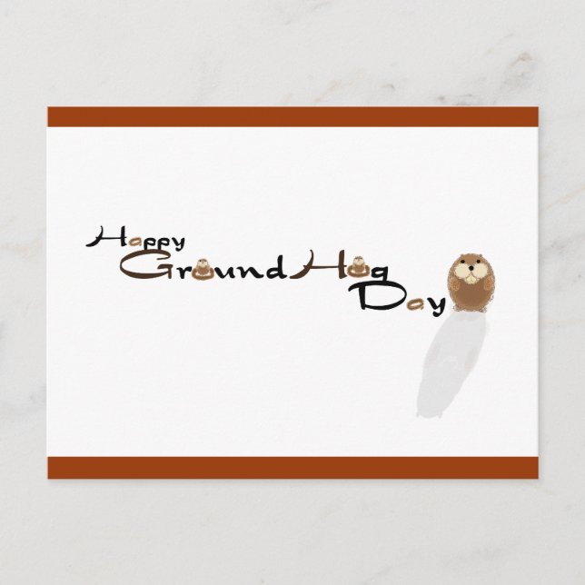 Happy Groundhog Day Postcard (Front)