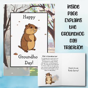 Happy Groundhog Day   Tradition Explained Inside Card