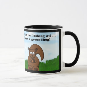 Happy Groundhog Day with Squirrel funny humour Mug