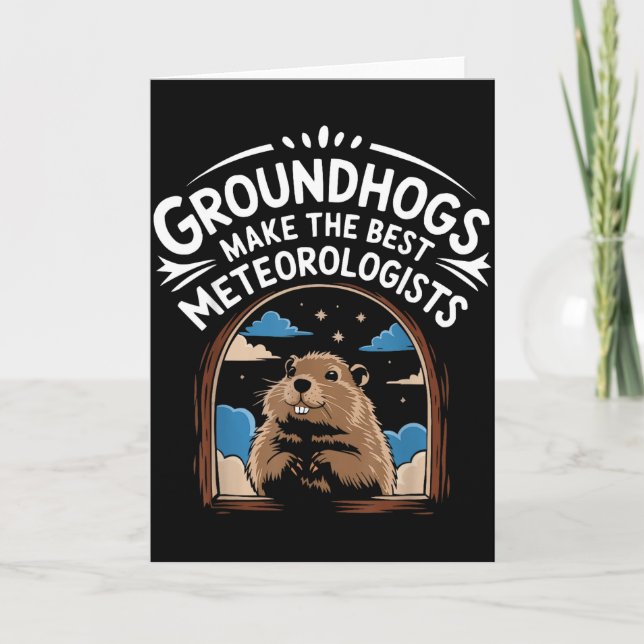 Happy Groundhog Day Woodchuck Animal Groundhog Lov Card (Front)