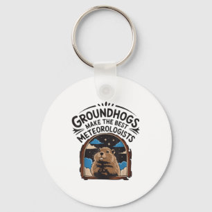Happy Groundhog Day Woodchuck Animal Groundhog Lov Keychain