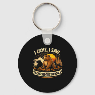 Happy Groundhog Funny Humor Shadow Animal Woodchuc Keychain