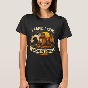 Happy Groundhog Funny Humor Shadow Animal Woodchuc T-Shirt