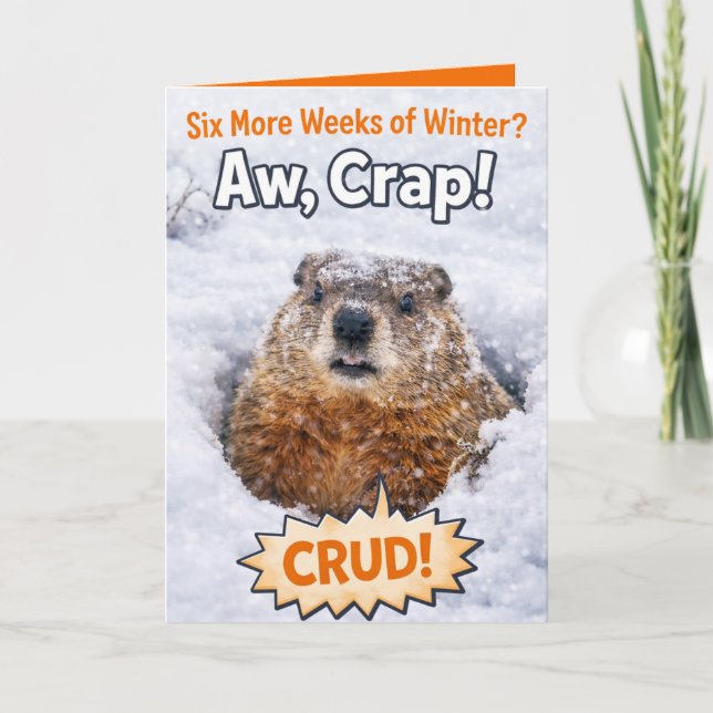Happy Groundhog's Day Greeting Card, Personalized Card (Front)