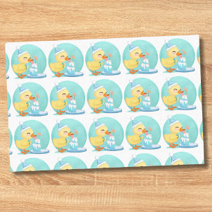Happy Half Birthday Baby Duck with Cake Party Tissue Paper