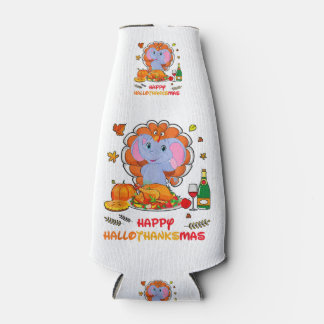Happy Hallo Elephant Drinking Wine Thank You Gift  Bottle Cooler