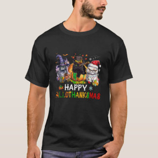 Happy Hallo Thanks Mas Cats T-Shirt