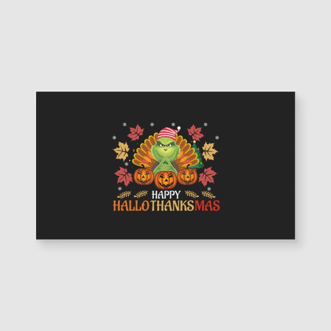 happy hallo thanksmas Carte magnétique (Devant)