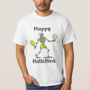 Happy Hallodink Halloween and Pickleball Pun T-Shirt