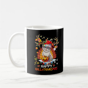 Happy Hallothanksmas 2021Cute Cat Halloween Merry  Coffee Mug