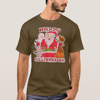 Happy Hallothanksmas 3in1 Halloween Thanksgiving C T-Shirt