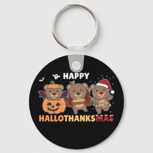 Happy Hallothanksma's Bears Christmas Bear Keychai Keychain