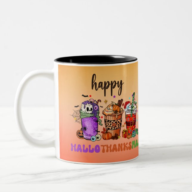 Happy HalloThanksMas café Mug (Gauche)