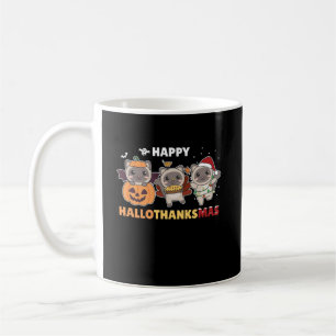 Happy Hallothanksmas Cat Christmas Elephant Coffee Mug