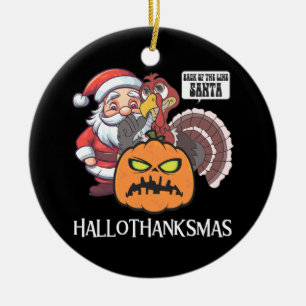 Happy Hallothanksmas Ceramic Ornament