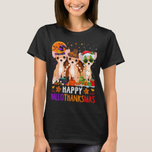 Happy Hallothanksmas Chihuahua Dog Halloween T-Shirt