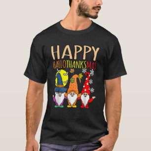 Happy Hallothanksmas Christmas Halloween Thanksgiv T-Shirt