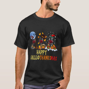 Happy Hallothanksmas Cute Beer Fall Halloween Wome T-Shirt