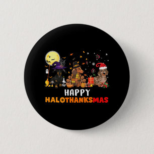 Happy Hallothanksmas Dachshund Dog Lover Halloween 2 Inch Round Button