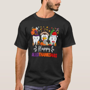 Happy HalloThanksMas Dental Boo Crew Dentist Assis T-Shirt