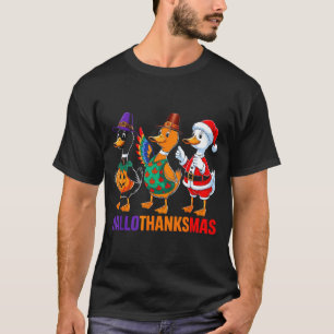 Happy Hallothanksmas Duck Lover Halloween Merry Ch T-Shirt