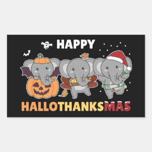 Happy Hallothanksmas Elephant Christmas Elephant S Sticker