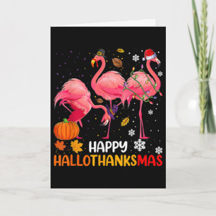 Happy Hallothanksmas Flamingo Card