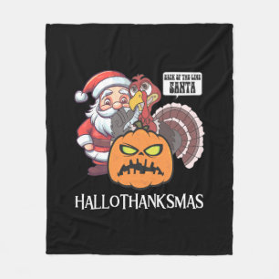 Happy Hallothanksmas Fleece Blanket