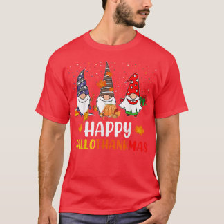 Happy Hallothanksmas Funny Dwaft Celebration T-Shirt