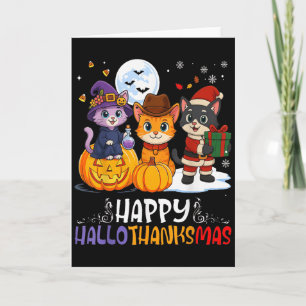 Happy Hallothanksmas Funny Halloween Thanksgiving Card