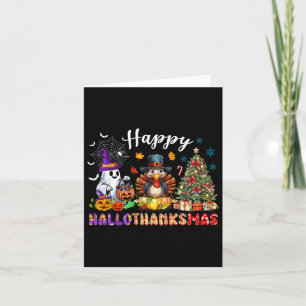 Happy Hallothanksmas Funny Halloween Thanksgiving Card