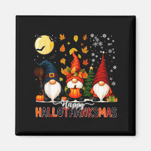 Happy Hallothanksmas Funny Halloween Thanksgiving Magnet