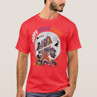 Happy Hallothanksmas Funny Halloween Thanksgiving T-Shirt